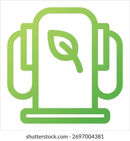 Biokraftstoff-Symbol in einem grünen Farbverlauf-Vektorgrafik