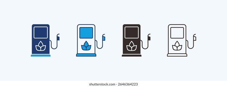Conjunto de iconos de biocombustible Colección de estilo múltiple