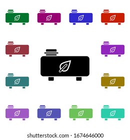 Icono de Biocombustible, hoja de varios colores. Glifo simple, vector plano de iconos ecológicos para ui y ux, sitio web o aplicación móvil