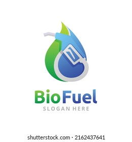 Biofuel logo design with fuel pump 