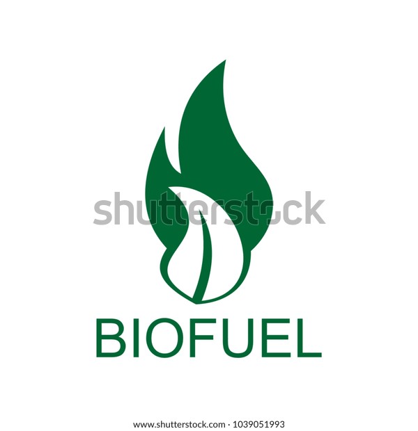 Biofuel\
logo icon in green color. Fire and leaf\
abstract.