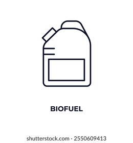 biofuel outline icon. Linear vector from ecology concept. Thin line biofuel icon isolated on white background