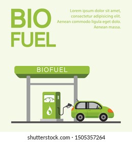 Biofuel petrol refill station. Green energy. Alternative power.
