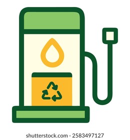 Biofuel pump symbol promoting renewable energy and eco friendly fuel isolated vector illustration