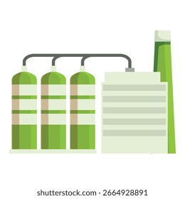 Biofuel refinery processing biomass energy using green technology, promoting sustainable and renewable energy sources