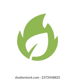 Biofuel simple logo icon in green color.