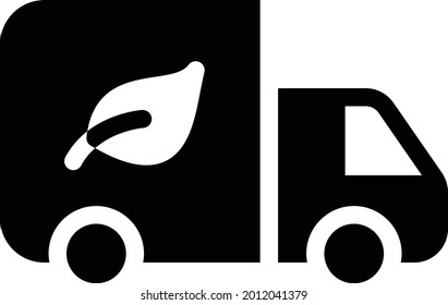 Biofuel Truck Vector Glyph Flat Icon