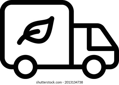 Biofuel Truck Vector Thin Line Icon