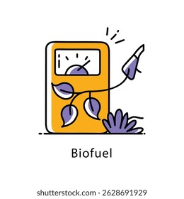 Ícone de estilo de estrutura de tópicos preenchida do vetor de biocombustível. Arquivo Eps 10