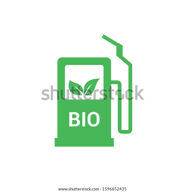 Biofuel\
vector gas icon. Greenhouse ethanol bio\
fuel.