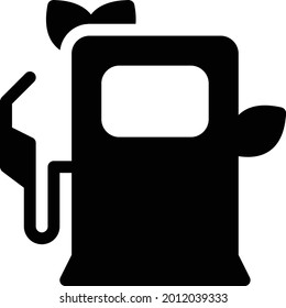 icono plano de glifo vectorial de biocombustible
