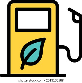 icono de color de línea vector de biocombustible