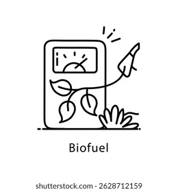 Biofuel Vector Outline Style Icon. Eps 10 file