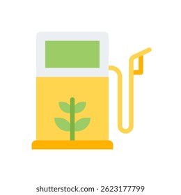 Biofuel Vector for Renewable Energy and Sustainable Fuel. Plant-based gasoline illustration. Eco-friendly energy concept for clean transport. Flat Icon