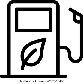 icono de línea delgada del vector de biocombustible