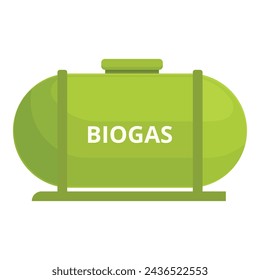Biogas big tank icon cartoon vector. Bio fuel plant. Power industry gas