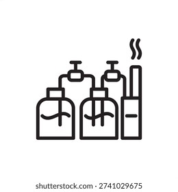 Bio-gas digester icon. Renewable energy production, representing anaerobic fermentation tanks, organic waste hardware, methane capture systems, circular economy tech, and agricultural engineering.