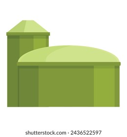 Biogas eco factory icon cartoon vector. Source organic power. Bio plant gas