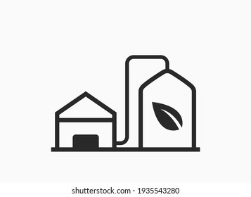 Biogas energy line icon. eco friendly, environment and green energy symbol. isolated vector image
