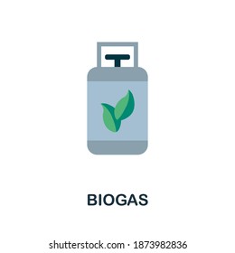 Biogas flat icon. Simple element from save the world collection. Creative Biogas icon for web design, templates, infographics and more