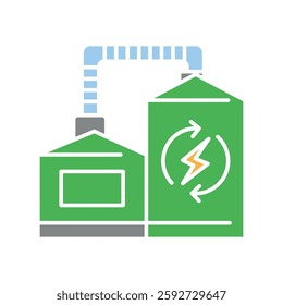 Biogas flat icon. Vector isolated element. Editable stroke.