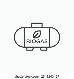 Biogas icon in black outlined and solid.