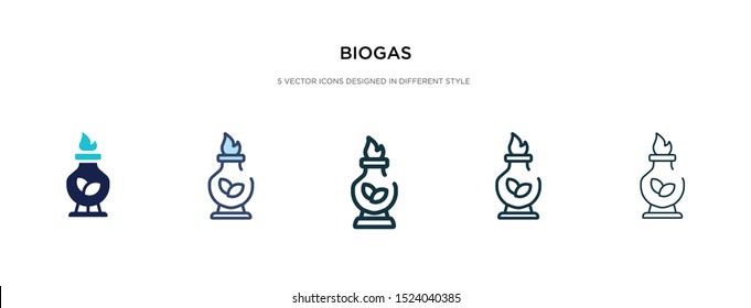 biogas icon in different style vector illustration. two colored and black biogas vector icons designed in filled, outline, line and stroke style can be used for web, mobile, ui