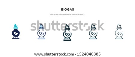 biogas icon in different style vector illustration. two colored and black biogas vector icons designed in filled, outline, line and stroke style can be used for web, mobile, ui