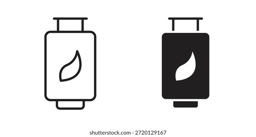 Biogas icon illustration, thin line vector, web design sign,