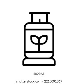 Biogas Icon. Line Art Style Design Isolated On White Background