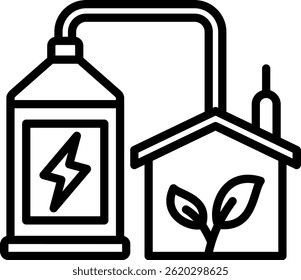 Biogas-Symbol Linien-Vektorgrafik