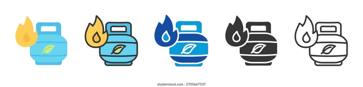 Biogas-Icon-Set Multi-Stil verschiedene Sammlung