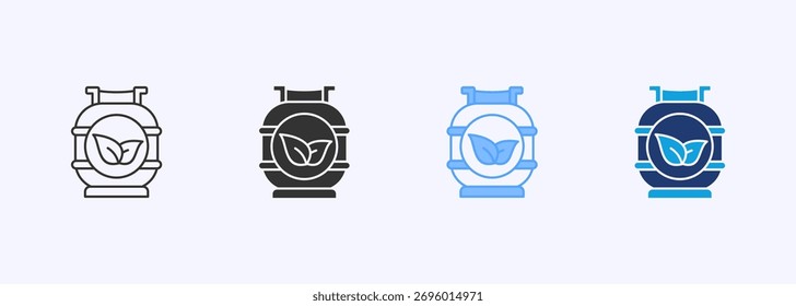 Conjunto de iconos de biogás Colección de estilo múltiple