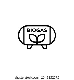 Biogas icon set. outlined and solid filled versions.