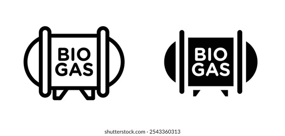 Biogas icon symbol collection on white background.