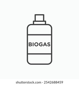 Biogas icon in thin black lines