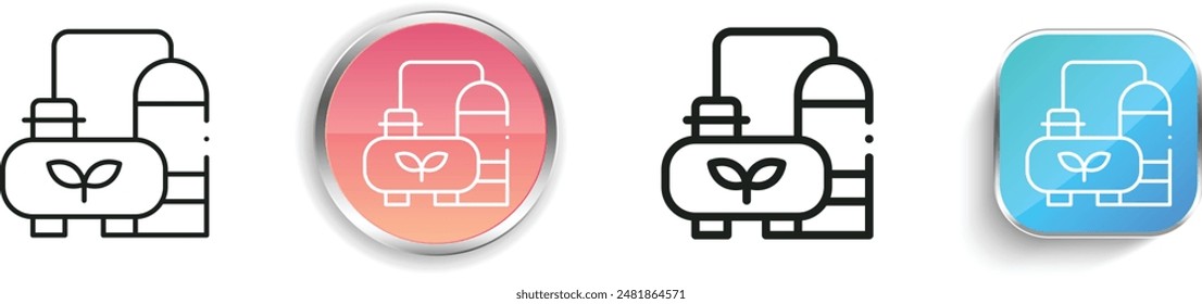 biogas icon. Thin Linear, Regular and Button Style Design Isolated On White Background