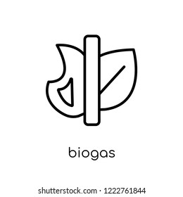 biogas icon. Trendy modern flat linear vector biogas icon on white background from thin line Ecology collection, outline vector illustration