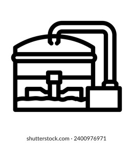 biogas plant biomass energy line icon vector. biogas plant biomass energy sign. isolated contour symbol black illustration