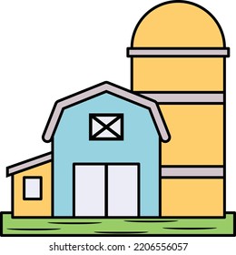 Biogas Plant Concept, Animal Feed Silo Storage vector color icon design, Farm and Gardening symbol, villagers life Sign, countryside and Livestock stock illustration