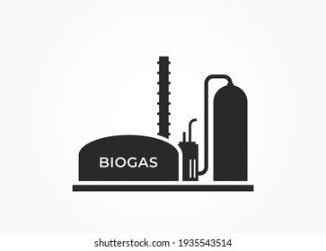 biogas plant icon. eco industry, environment and alternative energy symbol. isolated vector image in flat style