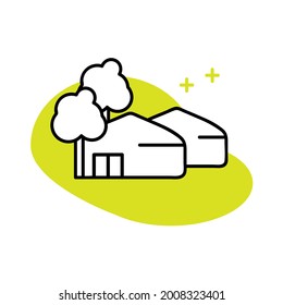 Biogas power plant icon vector. Linear style sign for mobile concept and web design. Biogas energy symbol illustration. 