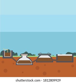 Biogas Process Illustration For Motion Graphic