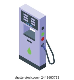 Biogas pump station icon isometric vector. Bio plant. Refuel vehicles
