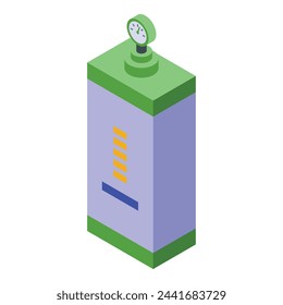 Biogas refuel station icon isometric vector. Bio plant green. Power industry