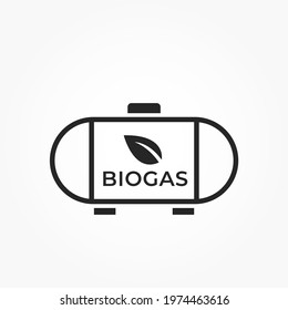 Biogas Tank Line Icon. Gas Storage And Alternative Energy Symbol. Eco Friendly Industry. Isolated Vector Image