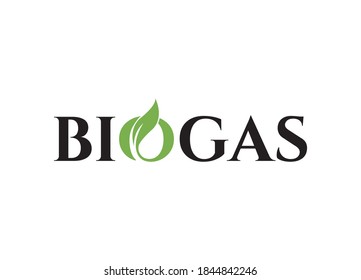 Biogas typography combination mark logo design template