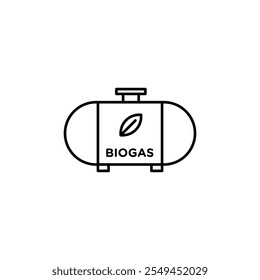 Biogas vector icon outlined style.