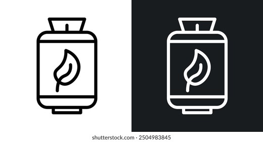 Biogas vector icon set black and white filled and outlined style.