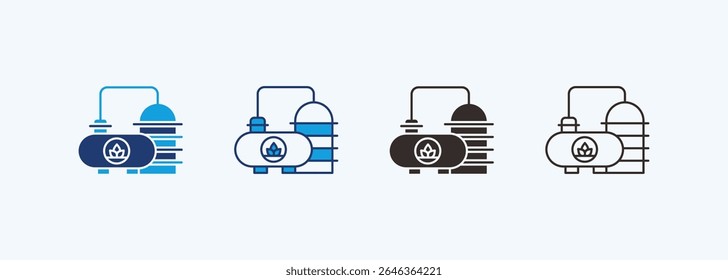 Biogass Icon Set Coleção de Estilos Múltiplos